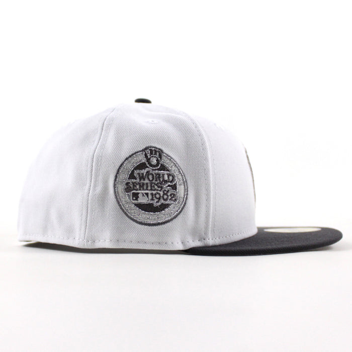 Milwaukee Brewers 1982 World Series New Era 59Fifty Fitted Hat (Optic White Graphite Gray Under Brim)