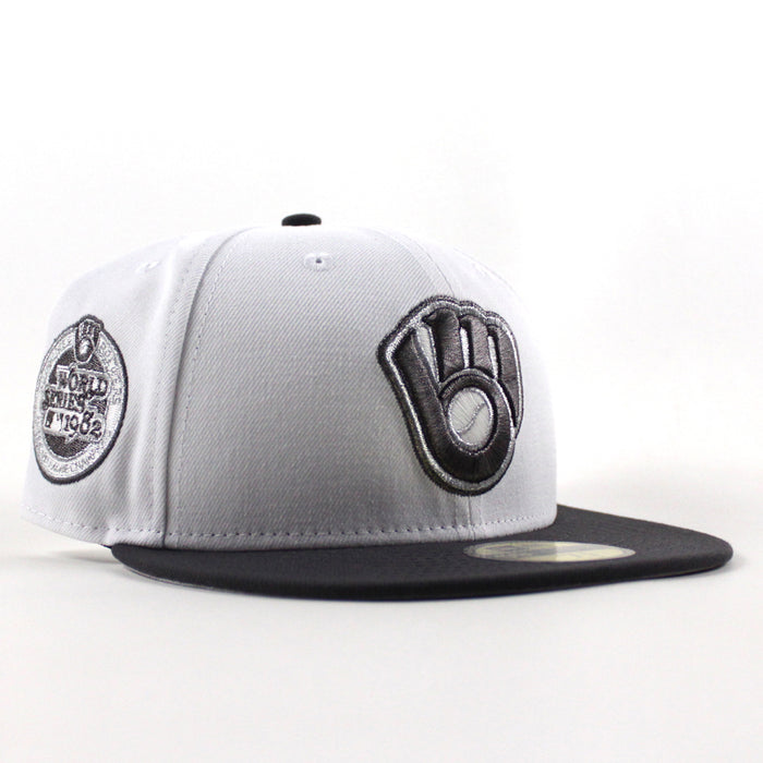 Milwaukee Brewers 1982 World Series New Era 59Fifty Fitted Hat (Optic White Graphite Gray Under Brim)