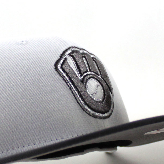 Milwaukee Brewers 1982 World Series New Era 59Fifty Fitted Hat (Optic White Graphite Gray Under Brim)