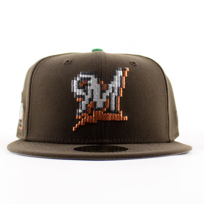 Milwaukee Brewers State Patch New Era 59Fifty Fitted Hat (Walnut Brown Gray Under Brim)