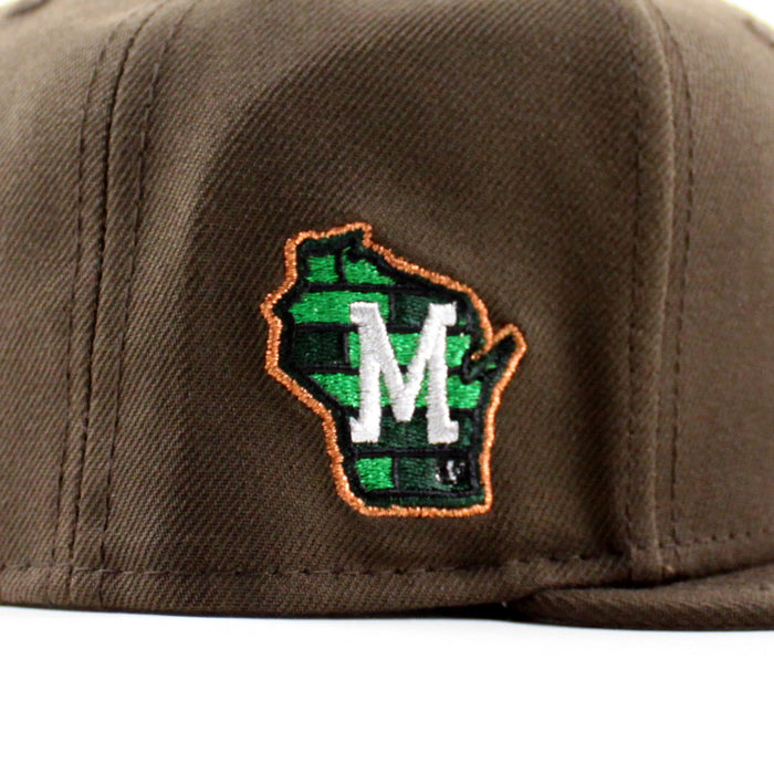 Milwaukee Brewers State Patch New Era 59Fifty Fitted Hat (Walnut Brown Gray Under Brim)
