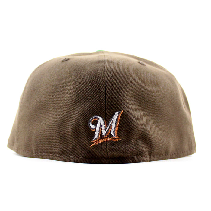 Milwaukee Brewers State Patch New Era 59Fifty Fitted Hat (Walnut Brown Gray Under Brim)