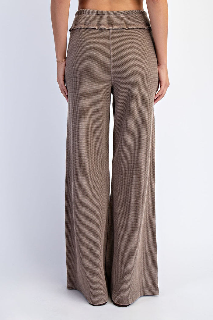 Mineral Washed Honeycomb Wide Leg Pants