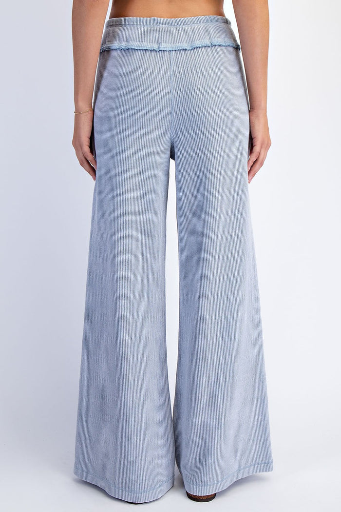 Mineral Washed Honeycomb Wide Leg Pants