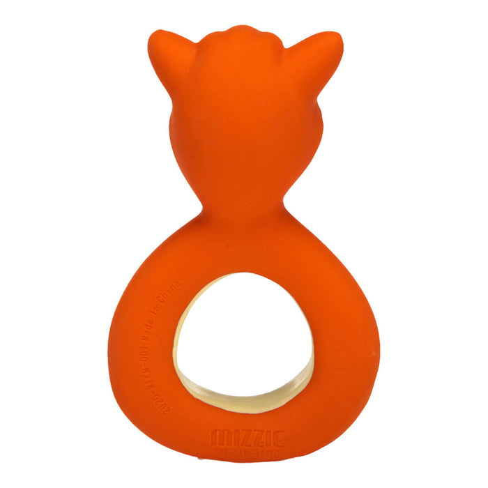 Back view of Mizzie The Kangaroo Mini Mizzie Baby Teether, a teether made from 100% natural rubber, designed to soothe sore gums naturally.