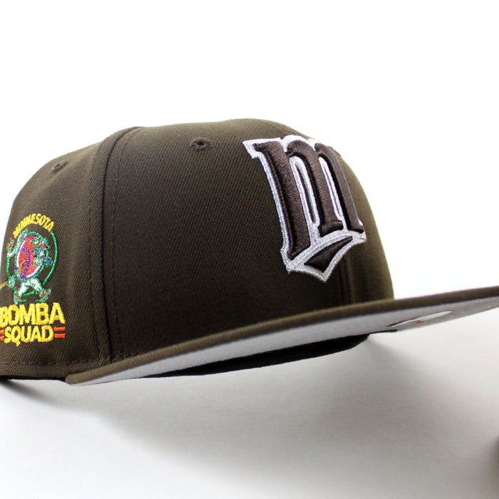 Minnesota Twins Bomba Squad New Era 59Fifty Fitted Hat (Walnut Gray Under Brim)