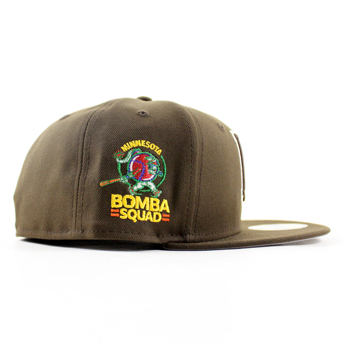 Minnesota Twins Bomba Squad New Era 59Fifty Fitted Hat (Walnut Gray Under Brim)