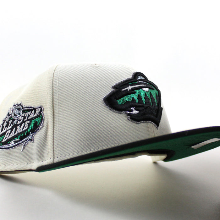 Minnesota Wild All Star Game New Era 59Fifty Fitted Hat (Chrome White Black Green Under brim)