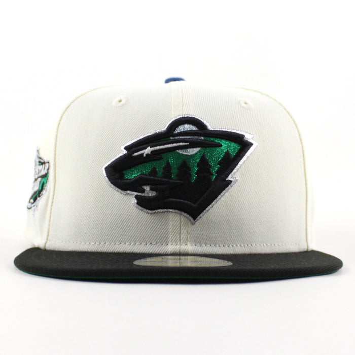 Minnesota Wild All Star Game New Era 59Fifty Fitted Hat (Chrome White Black Green Under brim)