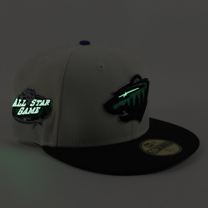 Minnesota Wild All Star Game New Era 59Fifty Fitted Hat (Chrome White Black Green Under brim)