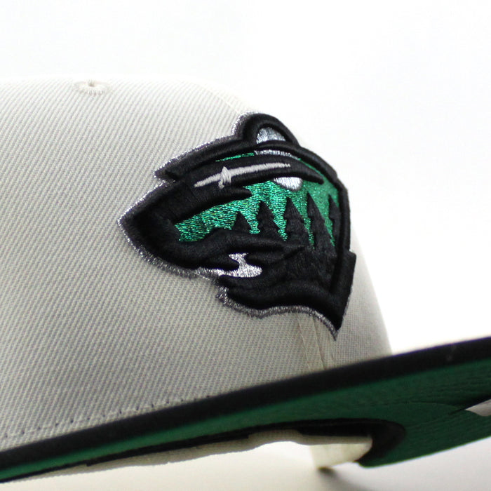 Minnesota Wild All Star Game New Era 59Fifty Fitted Hat (Chrome White Black Green Under brim)