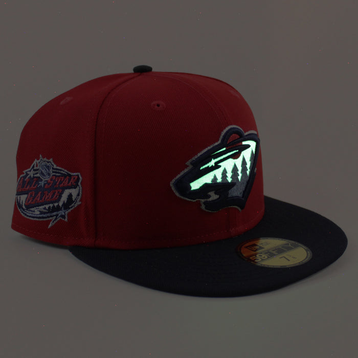Minnesota Wild All Star Game New Era 59Fifty Fitted Hat (Scarlet Red Navy Gray Under brim)