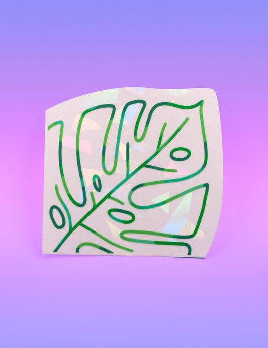 Monstera leaf corner Suncatcher Decal