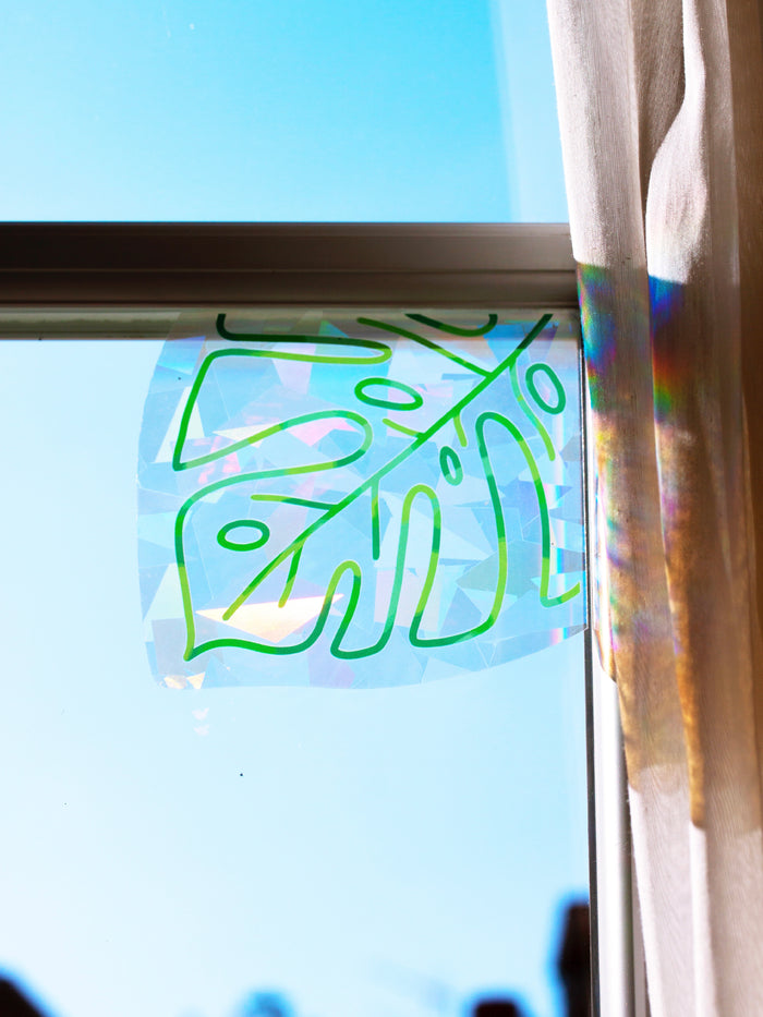 Monstera leaf corner Suncatcher Decal