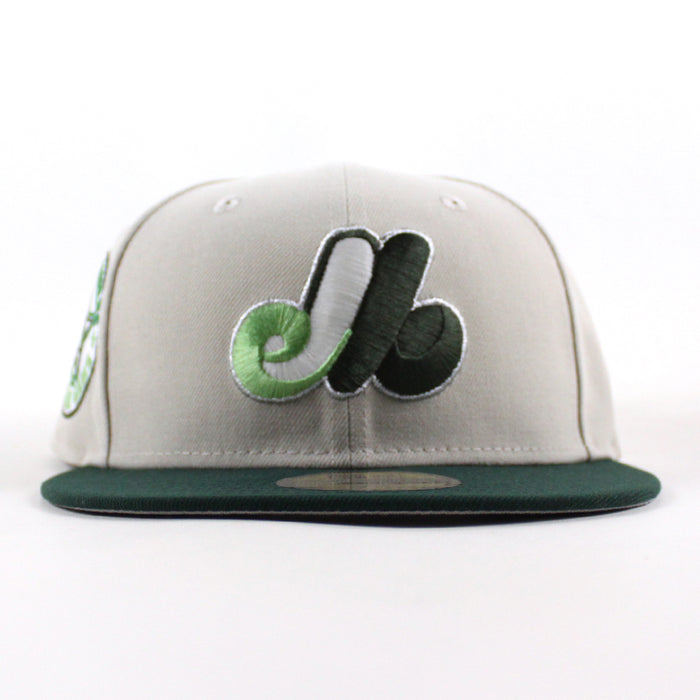 Montreal Expos 1982 All Star Game New Era Fitted 59Fifty Hat (Stone Dark Green Gray Underbrim)