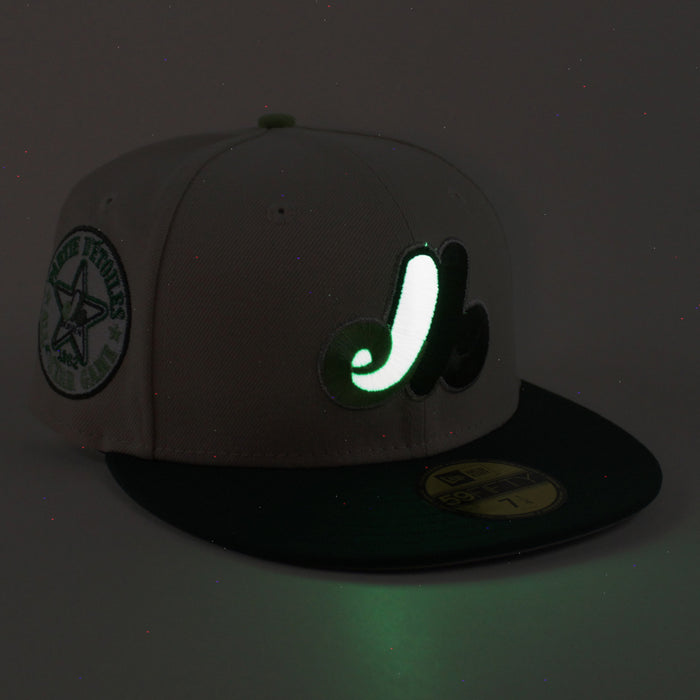 Montreal Expos 1982 All Star Game New Era Fitted 59Fifty Hat (Stone Dark Green Gray Underbrim)