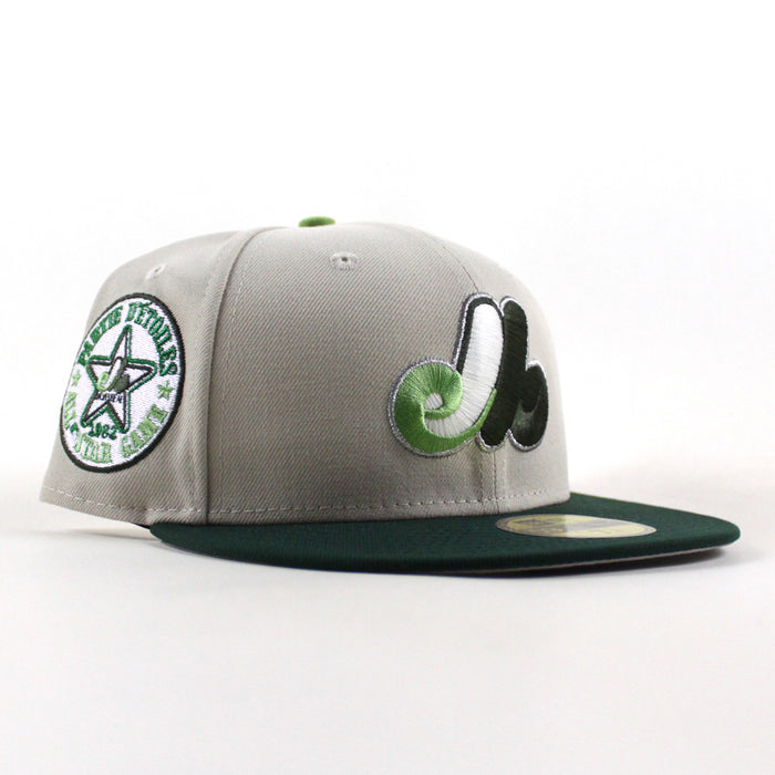 Montreal Expos 1982 All Star Game New Era Fitted 59Fifty Hat (Stone Dark Green Gray Underbrim)