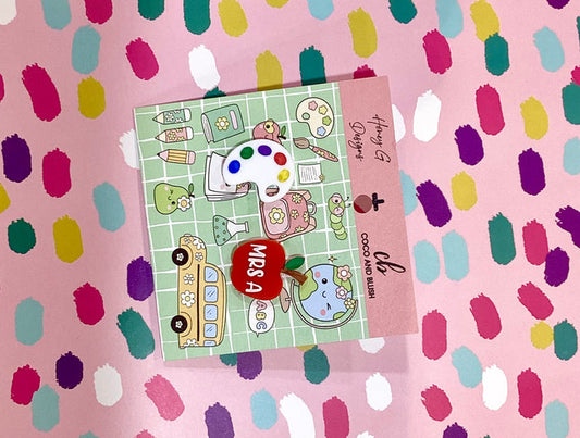 Mrs Palette teacher earrings