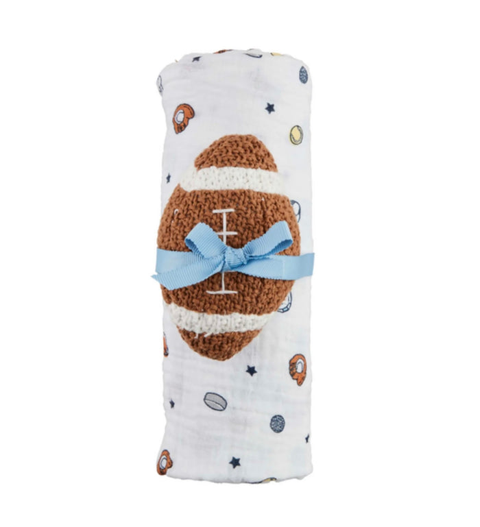 Mud Pie Sports Swaddle and Rattle