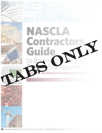 Cover of Alabama NASCLA Contractors Guide to Business, Law and Project Management, 4th Edition with visible tabbed sections