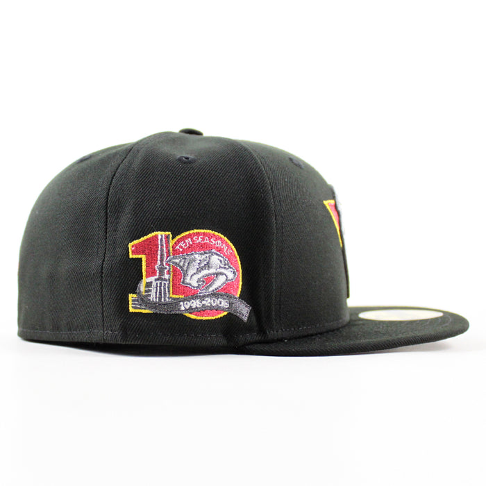 Nashville Predators 10 Years Patch  New Era 59Fifty Fitted Hat (Black Gray Under brim)
