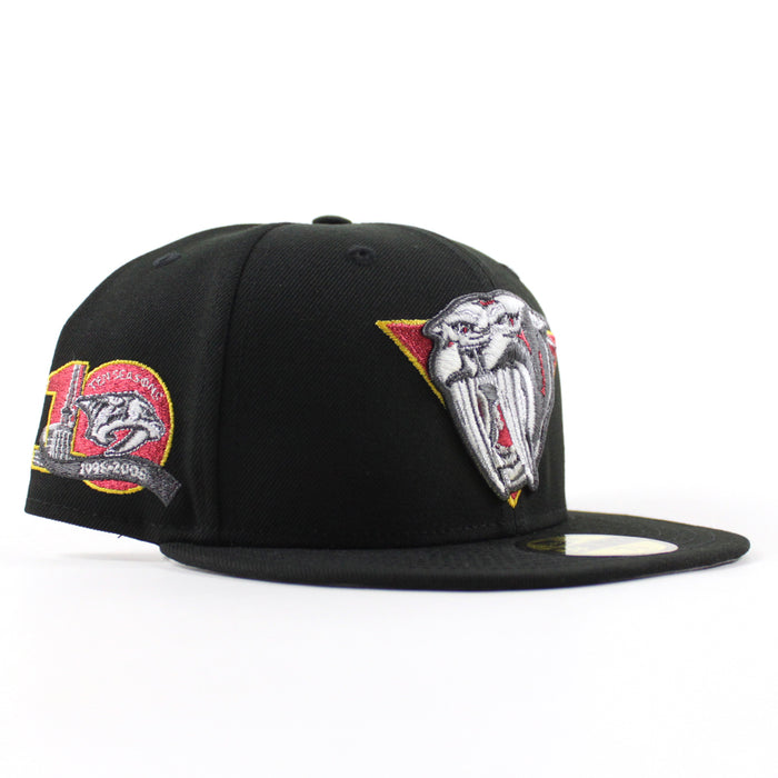 Nashville Predators 10 Years Patch  New Era 59Fifty Fitted Hat (Black Gray Under brim)