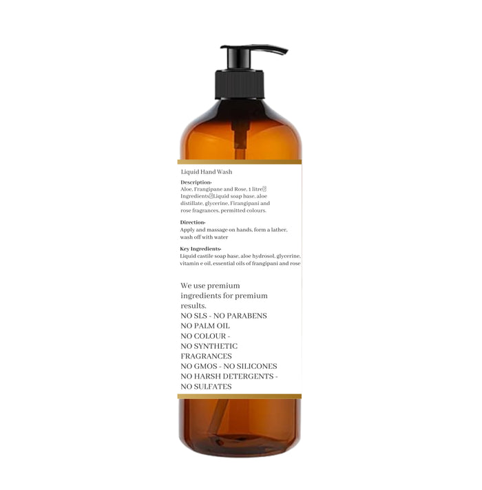 Natuur Liquid Hand Wash with Goodness of Aloe, Frangipani and Rose  1 litre