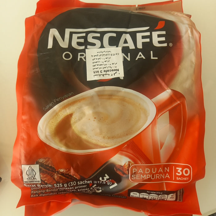 Nescafe orginal 3 in 1 30 sachet 17.5g