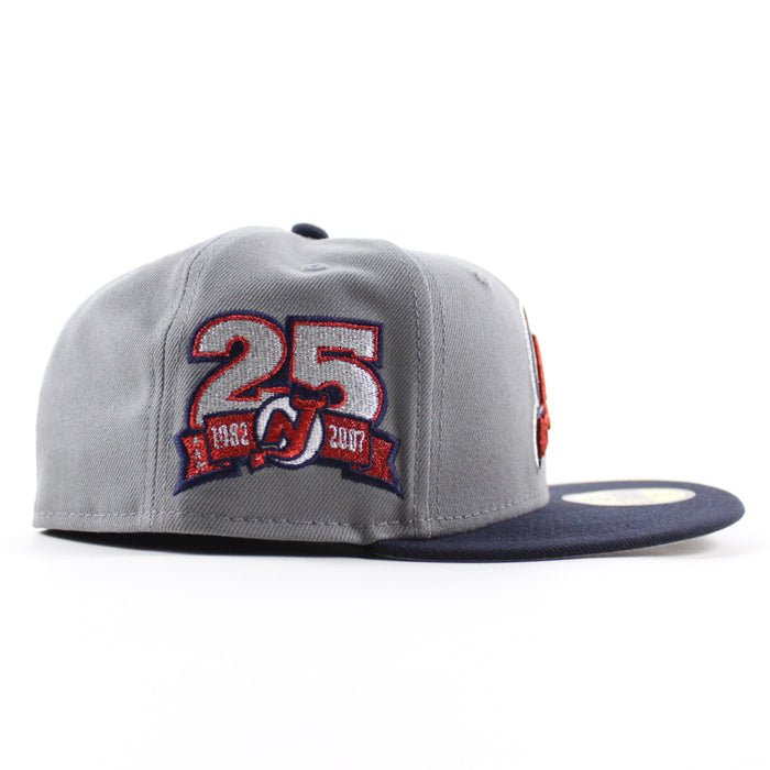 New Jersey Devils 25 Years New Era 59Fifty Fitted Hat (Storm Gray Navy Gray Under Brim)