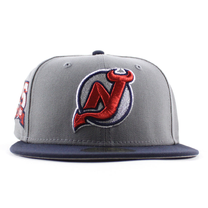 New Jersey Devils 25 Years New Era 59Fifty Fitted Hat (Storm Gray Navy Gray Under Brim)