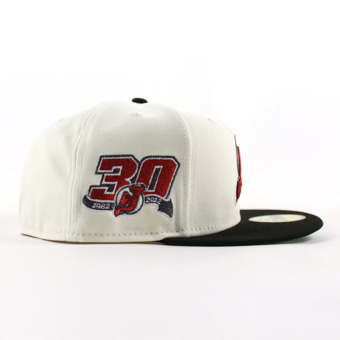 New Jersey Devils 30 Years New Era 59Fifty Fitted Hat (Chrome White Black Green Under Brim)
