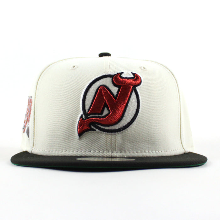 New Jersey Devils 30 Years New Era 59Fifty Fitted Hat (Chrome White Black Green Under Brim)