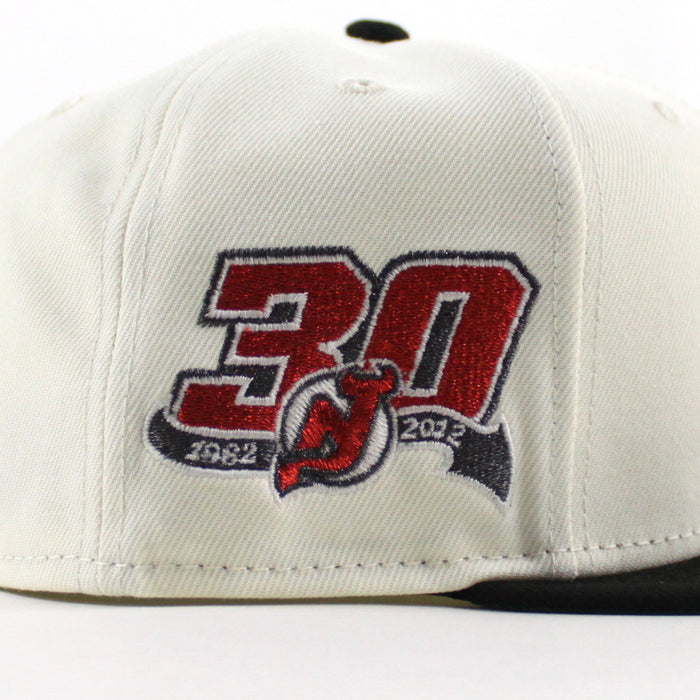 New Jersey Devils 30 Years New Era 59Fifty Fitted Hat (Chrome White Black Green Under Brim)