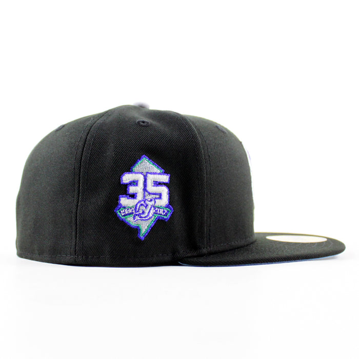 New Jersey Devils 35 Years New Era 59Fifty Fitted Hat (Black Sky Blue Under Brim)