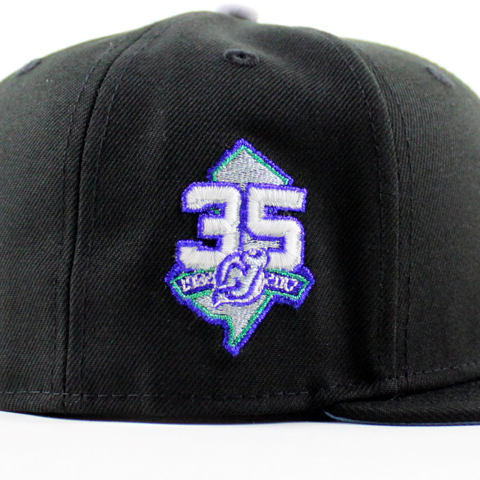 New Jersey Devils 35 Years New Era 59Fifty Fitted Hat (Black Sky Blue Under Brim)