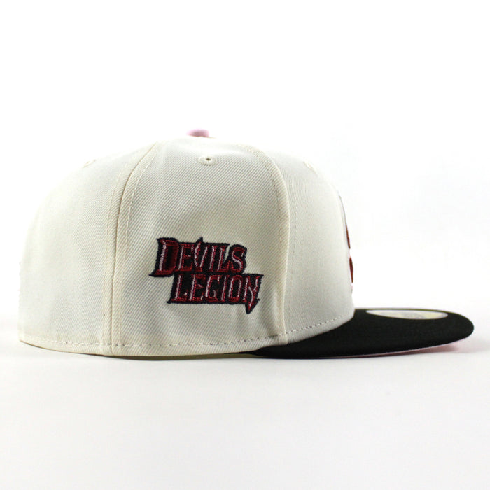 New Jersey Devils Devils legion Patch New Era 59Fifty Fitted Hat (Chrome White Black Pink Under Brim)