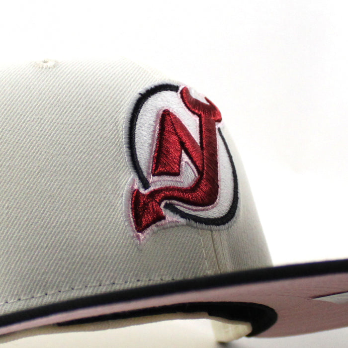 New Jersey Devils Devils legion Patch New Era 59Fifty Fitted Hat (Chrome White Black Pink Under Brim)