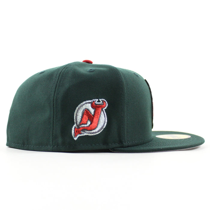 New Jersey Devils Devils Patch New Era 59Fifty Fitted Hat (Dark Green Gray Under Brim)