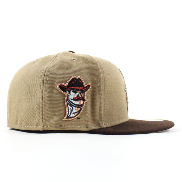 New Mexico State University Aggies Vamos New Era 59Fifty Fitted Hat (Khaki Walnut Brown Gray Under Brim)