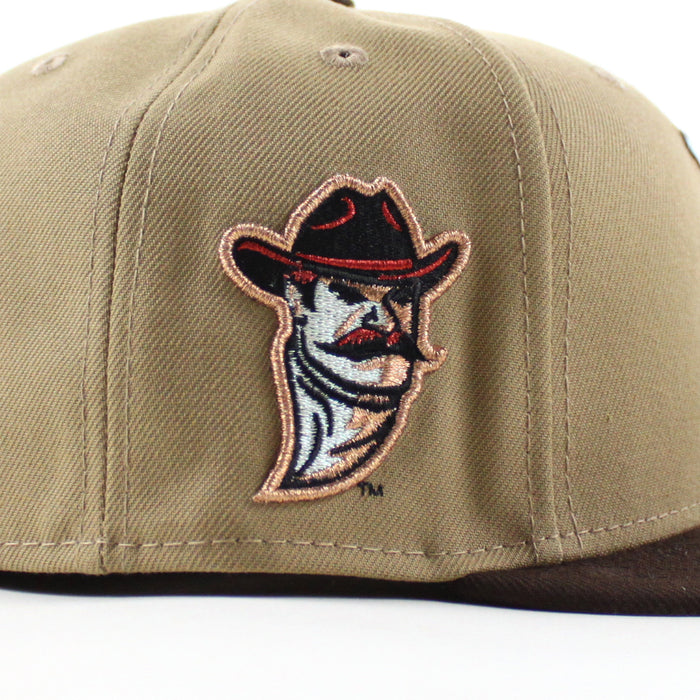 New Mexico State University Aggies Vamos New Era 59Fifty Fitted Hat (Khaki Walnut Brown Gray Under Brim)