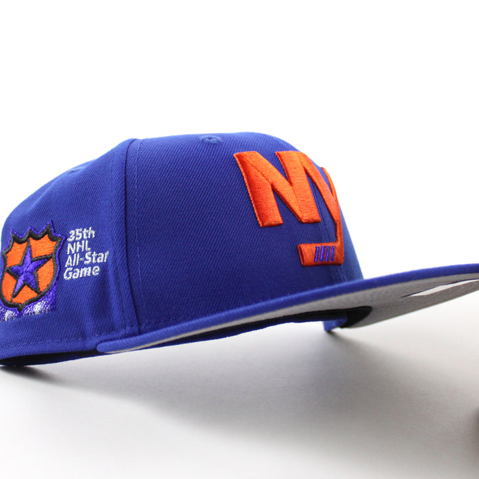 New York Islanders 35th All Star Game Patch New Era 59Fifty Fitted Hat (Majestic Blue Gray Under Brim)