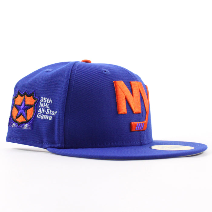New York Islanders 35th All Star Game Patch New Era 59Fifty Fitted Hat (Majestic Blue Gray Under Brim)