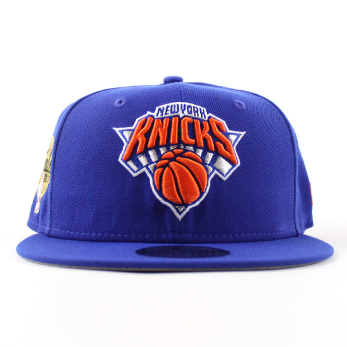 NEW YORK KNICKS 2026 NBA FINALS JERSEY PATCH BLUE SAPPHIRE PRIMARY NEW ERA 9FIFTY SNAPBACK Hat (Royal Blue Gray Under Brim)
