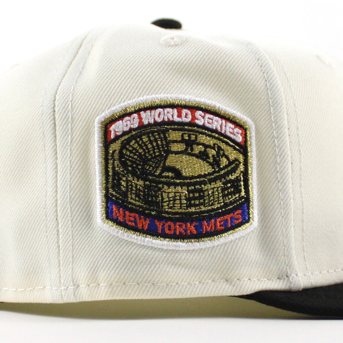 New York Mets 1969 World Series New Era 59Fifty Fitted Hat (Chrome White Black Green Under Brim)