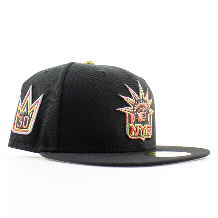 New York Rangers 30 Years Crown New Era 59Fifty Fitted Hat (Black Gray Under brim)