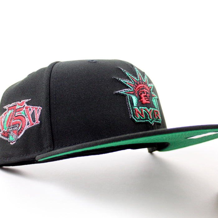 New York Rangers 75 Years New Era 59Fifty Fitted Hat (Black Green Under brim)