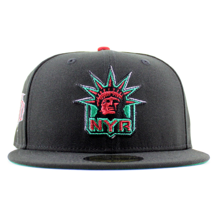 New York Rangers 75 Years New Era 59Fifty Fitted Hat (Black Green Under brim)