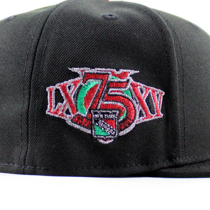 New York Rangers 75 Years New Era 59Fifty Fitted Hat (Black Green Under brim)