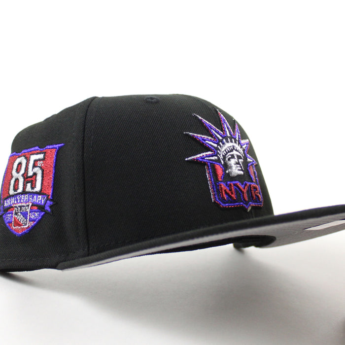 New York Rangers 85TH Anniversary New Era 59Fifty Fitted Hat (Black Gray Under brim)