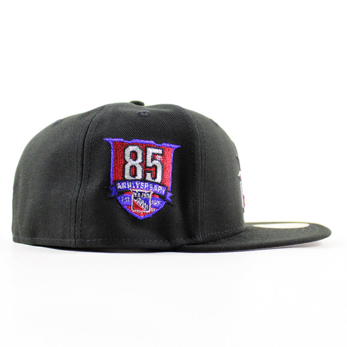 New York Rangers 85TH Anniversary New Era 59Fifty Fitted Hat (Black Gray Under brim)